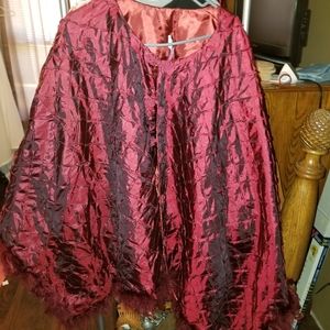 Stunning red satin look shaw